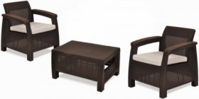 Комплект мебели Корфу Уикенд (Corfu Weekend) коричневый - серо-бежевый * в Тюмени - tumen.ok-mebel.com | фото