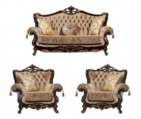 Комплект мягкой мебели Эсмеральда (Орех) без механиза раскладки (3+1+1) в Тюмени - tumen.ok-mebel.com | фото 1