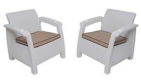 Комплект на балкон Yalta Premium Balcony Set (Ялта) белый (+подушки под спину) в Тюмени - tumen.ok-mebel.com | фото 4