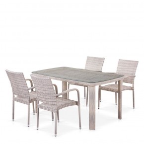 Комплект плетеной мебели T256C/Y376C-W85 Latte (4+1) + подушки на стульях в Тюмени - tumen.ok-mebel.com | фото
