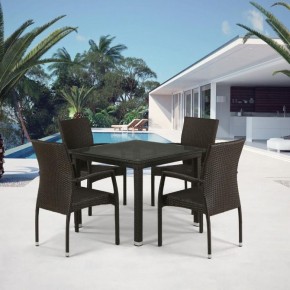 Комплект плетеной мебели T257A/YC379A-W53 Brown (4+1) + подушки на стульях в Тюмени - tumen.ok-mebel.com | фото 1