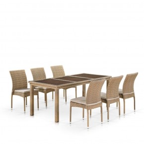 Комплект плетеной мебели T365/Y380B-W65 Light Brown (6+1) в Тюмени - tumen.ok-mebel.com | фото 1