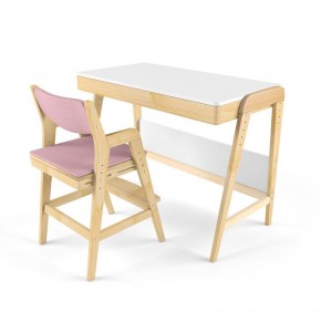 Комплект растущий стол и стул с чехлом 38 попугаев «Вуди» (Белый, Береза, Розовый) в Тюмени - tumen.ok-mebel.com | фото