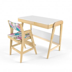 Комплект растущий стол и стул с чехлом 38 попугаев «Вуди» (Белый, Без покрытия, Мечта) в Тюмени - tumen.ok-mebel.com | фото