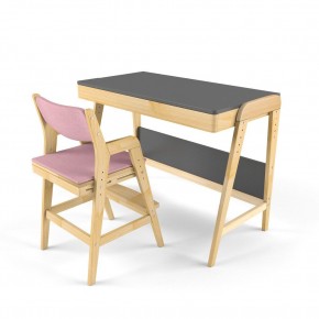 Комплект растущий стол и стул с чехлом 38 попугаев «Вуди» (Серый, Береза, Розовый) в Тюмени - tumen.ok-mebel.com | фото