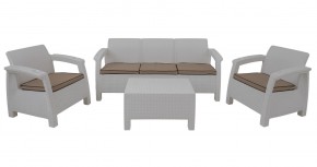 Комплект уличной мебели Yalta Premium Terrace Triple Set (Ялта) белый (+подушки под спину) в Тюмени - tumen.ok-mebel.com | фото 1
