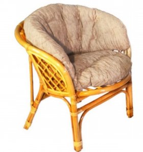 Кресло Багама, подушки светлые полные шенил (Мёд) в Тюмени - tumen.ok-mebel.com | фото 1