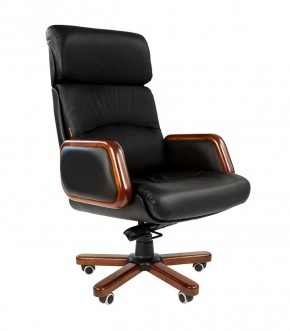 Кресло для руководителя CHAIRMAN 417 (Натуральная кожа) Черное в Тюмени - tumen.ok-mebel.com | фото