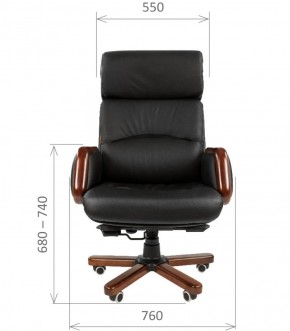 Кресло для руководителя CHAIRMAN 417 (Натуральная кожа) Черное в Тюмени - tumen.ok-mebel.com | фото 4