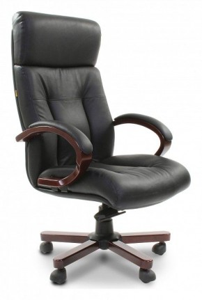Кресло для руководителя Chairman 421 черный/орех темный, черный в Тюмени - tumen.ok-mebel.com | фото