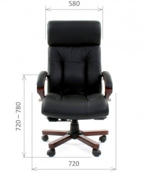 Кресло для руководителя CHAIRMAN  421 (Натуральная кожа) Черное в Тюмени - tumen.ok-mebel.com | фото 4