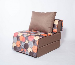 Кресло-кровать бескаркасное Харви (коричневый-геометрия браун) в Тюмени - tumen.ok-mebel.com | фото 1