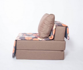 Кресло-кровать бескаркасное Харви (коричневый-геометрия браун) в Тюмени - tumen.ok-mebel.com | фото 2