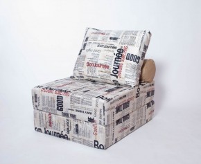 Кресло-кровать-пуф бескаркасное Прайм (Газета) в Тюмени - tumen.ok-mebel.com | фото