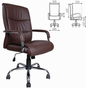 Кресло офисное BRABIX "Space EX-508" (экокожа, хром, коричневое) 531164 в Тюмени - tumen.ok-mebel.com | фото 4