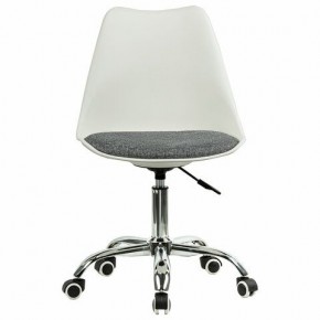 Кресло стул BRABIX "Eames MG-310 CH", хром, пластик белый, ткань серая, 532924 в Тюмени - tumen.ok-mebel.com | фото