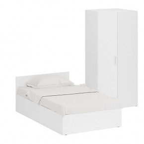 Кровать 1200 + Шкаф угловой Стандарт, цвет белый, ШхГхВ 123,5х203,5х70 + 81,2х81,2х200см., сп.м. 1200х2000 мм., без матраса, основание есть в Тюмени - tumen.ok-mebel.com | фото 1