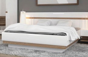 Кровать 140/TYP 91-01 с подъемником, LINATE ,цвет белый/сонома трюфель в Тюмени - tumen.ok-mebel.com | фото