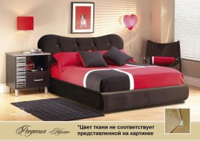Кровать 1400 Феодосия со стразами в к/з "Классик 550 белый" серия Норма (+основание на опорах) в Тюмени - tumen.ok-mebel.com | фото