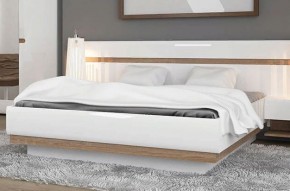 Кровать 160/TYP 94-01 с подъемником, LINATE ,цвет белый/сонома трюфель в Тюмени - tumen.ok-mebel.com | фото 5