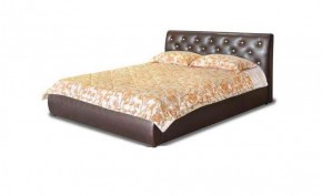 Кровать 1600 Флоренция в к/з "Классик 307 коричневый" (серия Норма) + основание + опоры в Тюмени - tumen.ok-mebel.com | фото