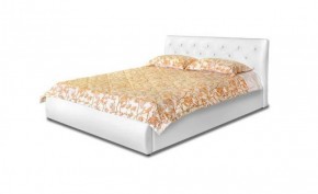 Кровать 1600 Флоренция в к/з "Классик 550 белый" (серия Норма) + основание + опоры в Тюмени - tumen.ok-mebel.com | фото
