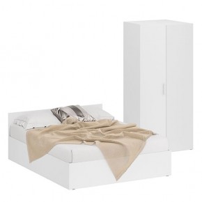Кровать 1600 + Шкаф угловой Стандарт, цвет белый, ШхГхВ 163,5х203,5х70 + 81,2х81,2х200см., сп.м. 1600х2000 мм., без матраса, основание есть в Тюмени - tumen.ok-mebel.com | фото 1