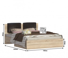 Кровать (1600) Веста СБ-2689 с основанием и ПМ (Дуб Сонома) в Тюмени - tumen.ok-mebel.com | фото 4