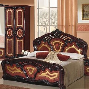 Кровать 2-х спальная 1400*2000 Роза, без основания (01.114) могано в Тюмени - tumen.ok-mebel.com | фото
