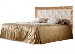 Кровать 2-х спальная (1,6 м) Тиффани штрих-лак/золото  с мягким изголовьем (ТФКР-2) в Тюмени - tumen.ok-mebel.com | фото 1