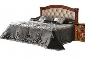 Кровать 2-х спальная с мягким изголовьем без изножья Карина-3 орех (К3КР-4[1]) в Тюмени - tumen.ok-mebel.com | фото