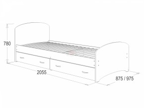 Кровать-6 одинарная с 2-мя ящиками (800*2000) в Тюмени - tumen.ok-mebel.com | фото 2