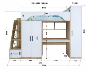 Кровать-чердак Тея (*Без Пенала) в Тюмени - tumen.ok-mebel.com | фото 2