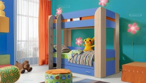 Кровать детская 2-х ярусная Юниор-6 с ящиком ЛДСП (800*1900) в Тюмени - tumen.ok-mebel.com | фото 1
