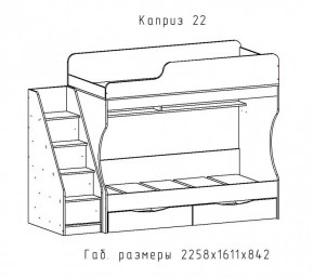 КАПРИЗ-22 Кровать двухъярусная 800 настил ЛДСП в Тюмени - tumen.ok-mebel.com | фото 2