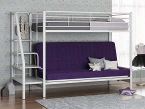 Кровать двухъярусная с диваном "Мадлен-3" (Белый/Фиолетовы) в Тюмени - tumen.ok-mebel.com | фото 1