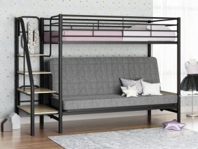 Кровать двухъярусная с диваном "Мадлен-3" (Черный/Серый) в Тюмени - tumen.ok-mebel.com | фото