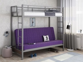 Кровать двухъярусная с диваном "Мадлен" (Серый/Фиолетовый) в Тюмени - tumen.ok-mebel.com | фото
