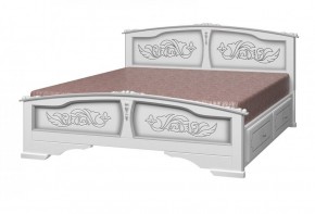 ЕЛЕНА Кровать из массива 1600 (Белый жемчуг) с 2-мя ящиками в Тюмени - tumen.ok-mebel.com | фото 1
