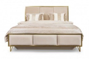 Кровать Lara 1600 с мягким изголовьем + основание (белый глянец) в Тюмени - tumen.ok-mebel.com | фото