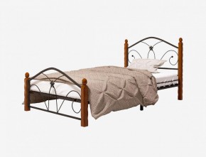 Кровать "Селена 1" Черная (900*2000) (ножки-махагон) с коваными элементами в Тюмени - tumen.ok-mebel.com | фото