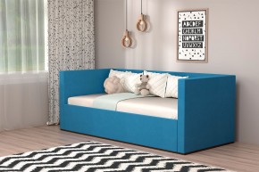 Кровать с ПМ (арт.030) (с/м 900*2000мм) (б/матр), ткань синяя в Тюмени - tumen.ok-mebel.com | фото