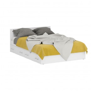 Кровать с ящиками 1400 + Шкаф 2-х створчатый Стандарт, цвет белый, ШхГхВ 143,5х203,5х70 + 90х52х200 см., сп.м. 1400х2000 мм., б/м, основание есть в Тюмени - tumen.ok-mebel.com | фото 6