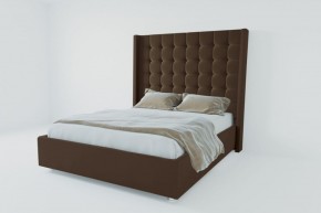 Кровать Венеция ЛЮКС с ПМ 1800 (экокожа коричневая) в Тюмени - tumen.ok-mebel.com | фото