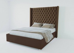 Кровать Версаль ЛЮКС с ПМ 1200 (экокожа коричневая) в Тюмени - tumen.ok-mebel.com | фото