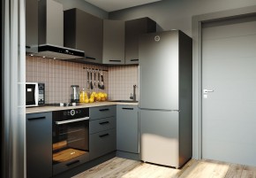 Кухня угловая Антрацит 2200х1000 (Стол. 38мм) в Тюмени - tumen.ok-mebel.com | фото
