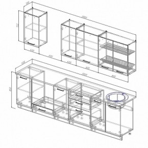 Кухонный гарнитур Антрацит 2800 (Стол. 26мм) в Тюмени - tumen.ok-mebel.com | фото 2