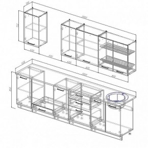 Кухонный гарнитур Антрацит 2800 (Стол. 38мм) в Тюмени - tumen.ok-mebel.com | фото 3