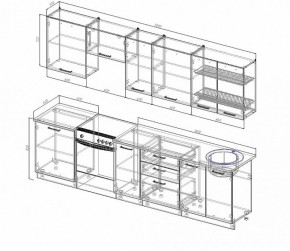 Кухонный гарнитур Антрацит 3000 (Стол. 26мм) в Тюмени - tumen.ok-mebel.com | фото 2