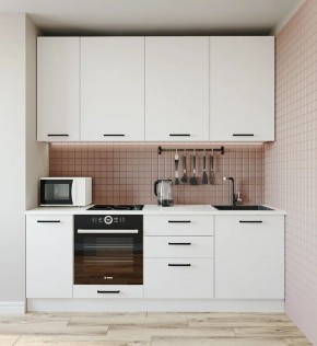 Кухонный гарнитур Белый Глянец 2200 h950 (Стол. 38мм) в Тюмени - tumen.ok-mebel.com | фото